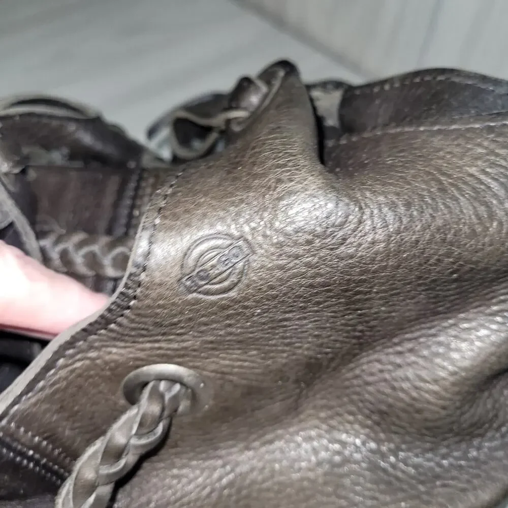 Longaberger Sighned Black Leather Woven Basket Tote Bag Purse
